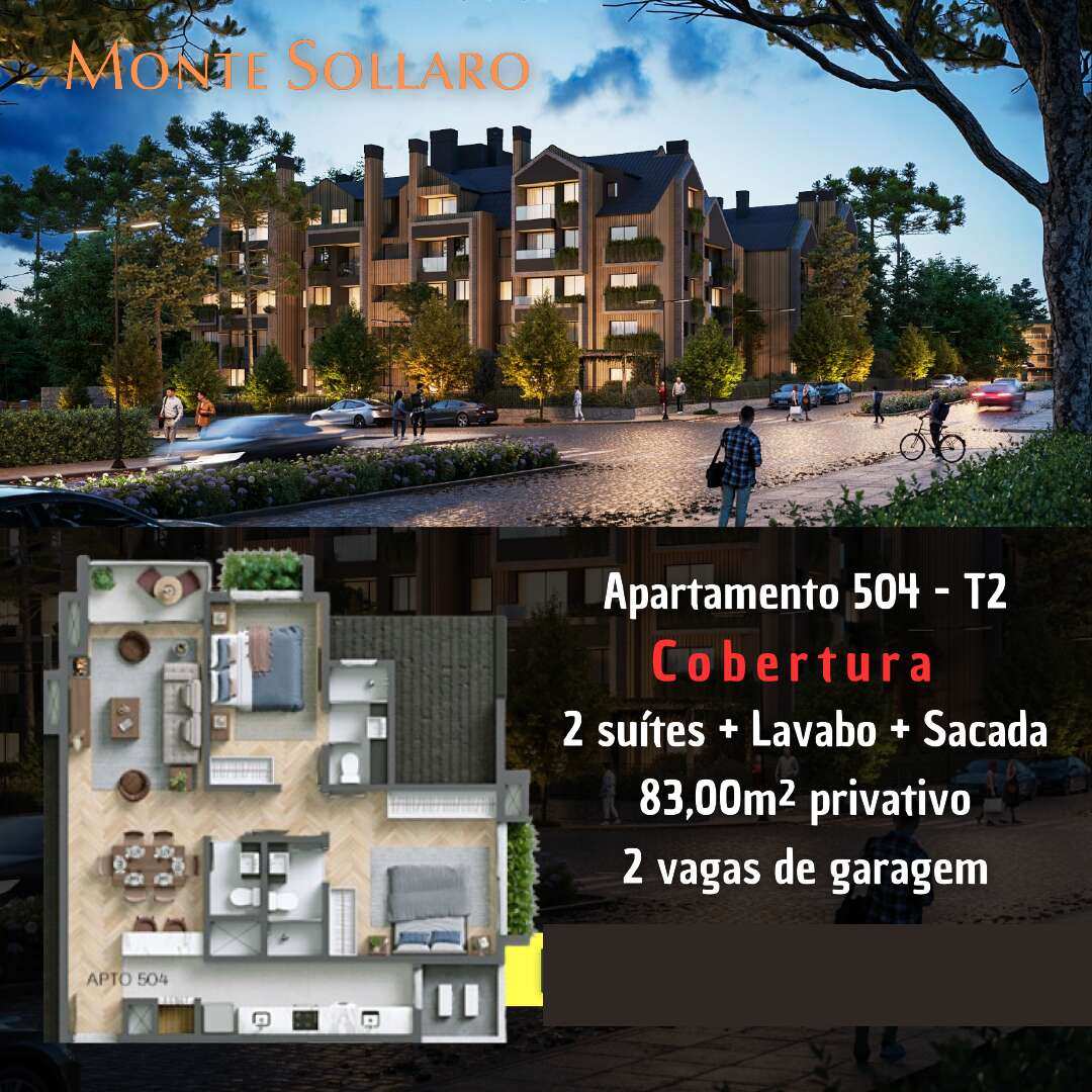  - Cobertura à venda em Canela, Centro, com 2 quartos, 83m²